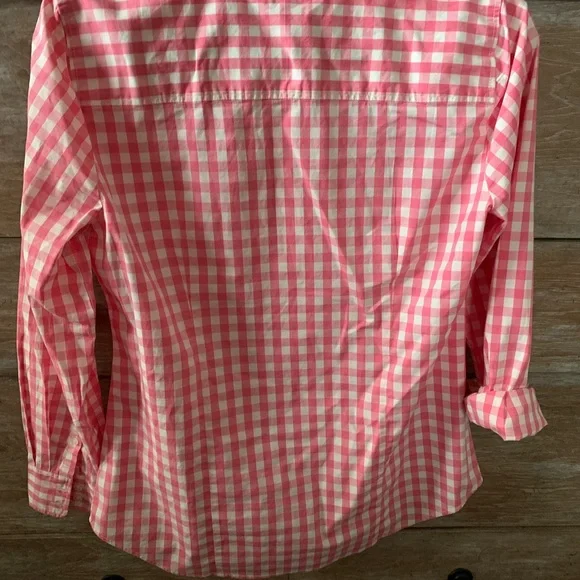 J. Crew Pink gingham button down long sleeve Shirt - Picture 2 of 4